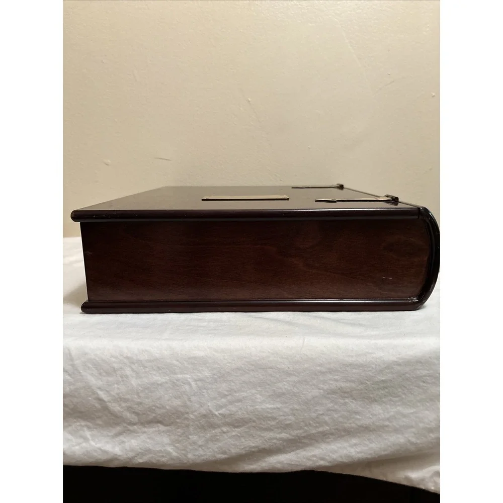 VTG 1991 The Bombay Company Book Box Mahogany Wood Hinged Large 14x11.5x3.5